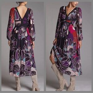Anthropologie Floral Midi Dress